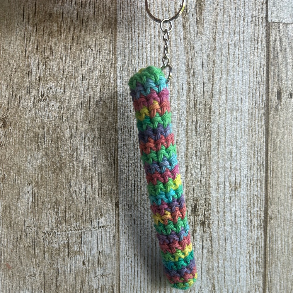 Colorful Crochet Keychain Pen Holder